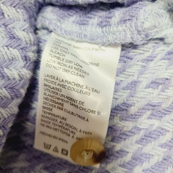 NEW Urban Outfitters Shacket S Purple Blue Woven Knit Oversized Button-Front Top - Picture 9 of 13